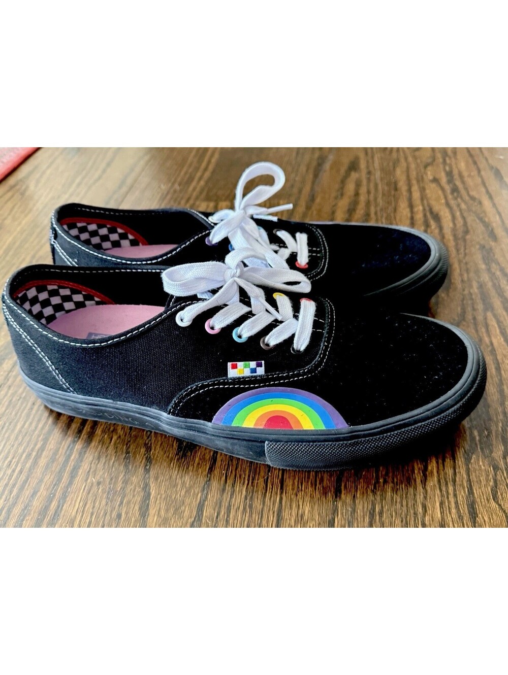Vans Skate Authentic Pride 2023 Rainbow Black Mens 13 VN0A5FC8BML PopCush